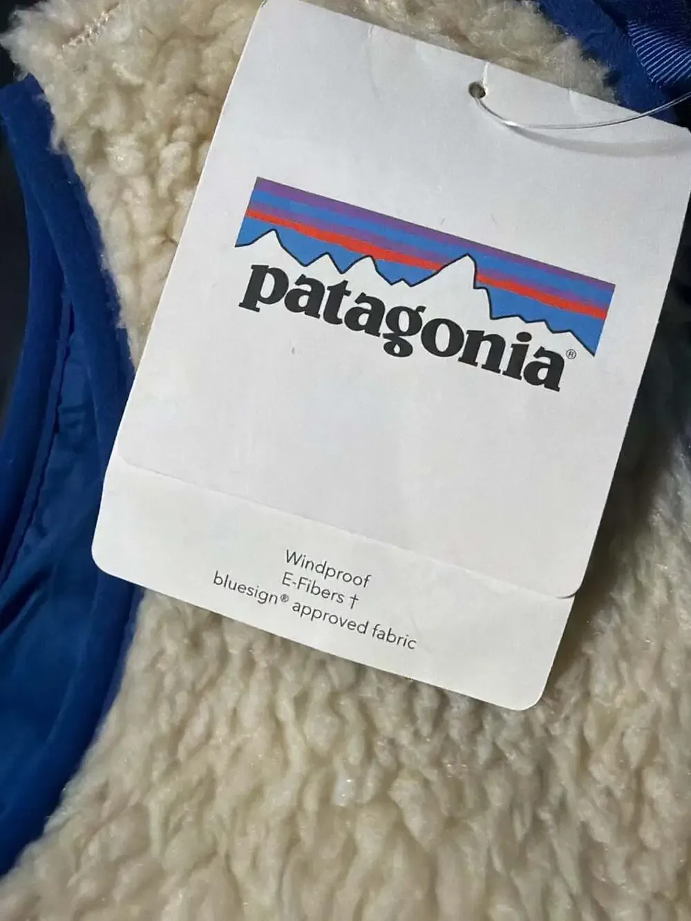 Patagonia Baby Retro-X Fleece Vest, Natural with Channel Blue, Size 2T